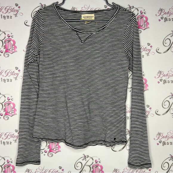 Denim & Supply Ralph Lauren Tops - Ralph Lauren shirt long sleeve striped black and white with metal emblem logo